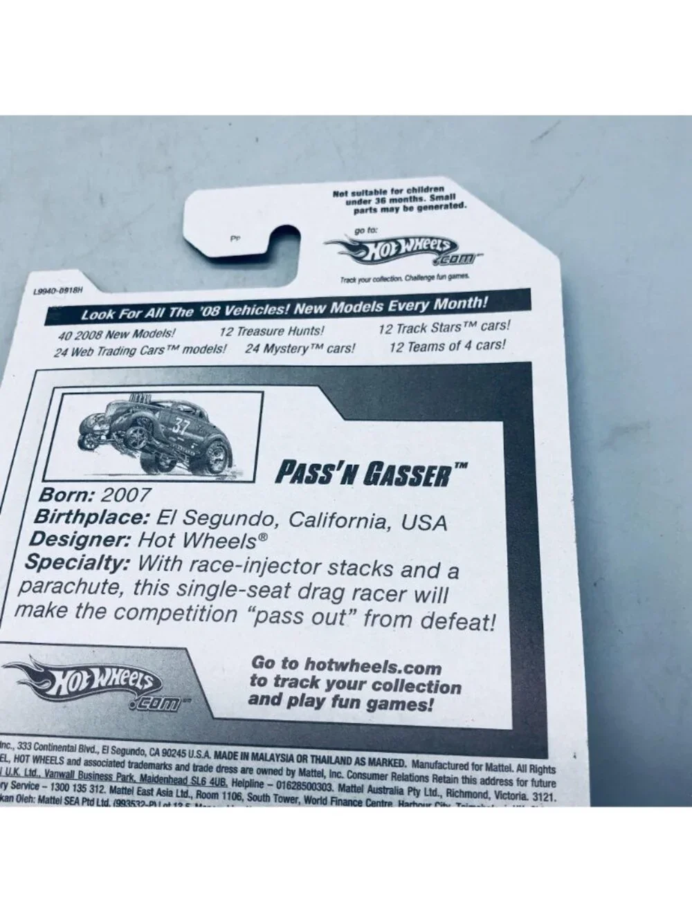 Hot Wheels 25 of 40 pass'n gasser 2008 new models purple 2007 new READ